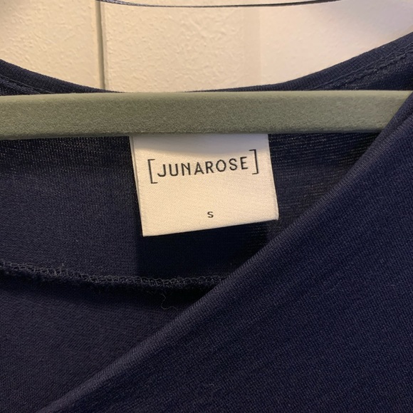 Navy Blue Short Sleeve Dress - Picture 2 of 3